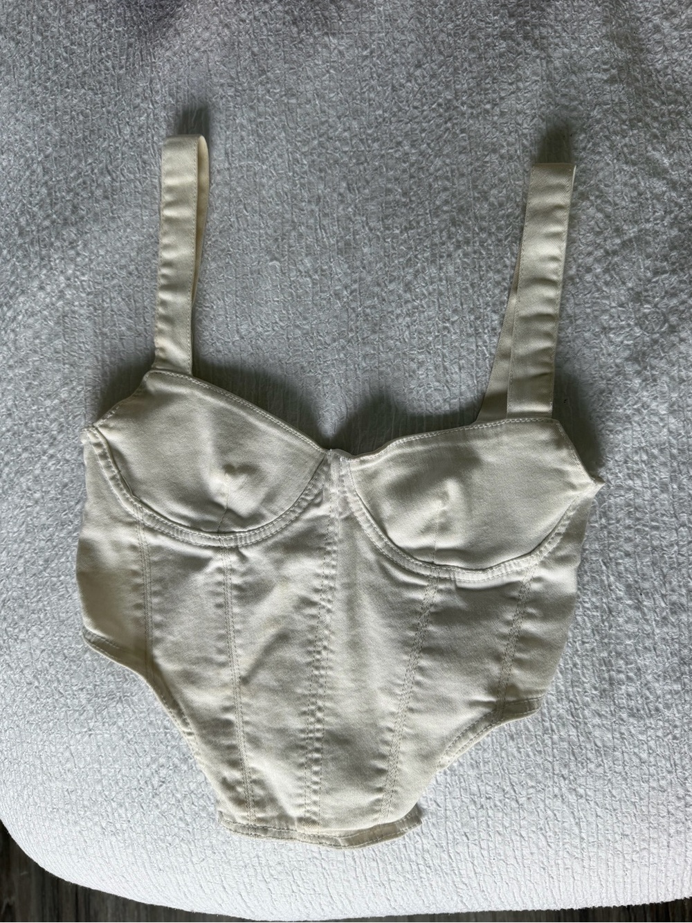 Zara White Denim Corset Top